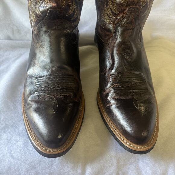 Ariat Brown Leather Cowboy Men’s Heritage Western Boots Medium Round Toe Sz 10D main image 16